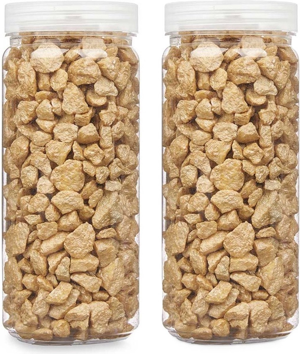 Giftdecor decoratie stenen/steentjes/kiezels - beige - 10-20 mm steentjes - 1400 gram - Aquarium en vazen vulling
