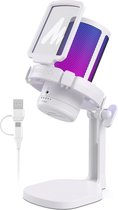 Bol.com Maono DGM20 - Wit - USB RGB Streaming Microfoon met Ruisonderdrukking - Gaming - Podcast - Geschikt voor PS5 / PS4 / PC ... aanbieding