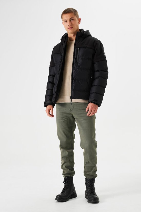 Blouson Bomber Homme Noir Taille L - Occasion Très Bon état, Matière Polyester