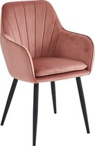 Colenis® - Chaise de salle à manger Melissa - Set de 4 - Rose - Velours - Velours - Industriel - Avec accoudoir