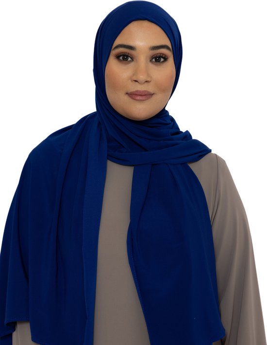 Foulard Jersey - Hijab - Écharpe - Turban - Foulard Femme - Couvre-chef Islamique - 70x180 cm - Couleur Bleu Royal