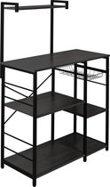 Bol.com ERRO Keukenrek - keukenkast- met lade - 90x40x132cm - zwart aanbieding