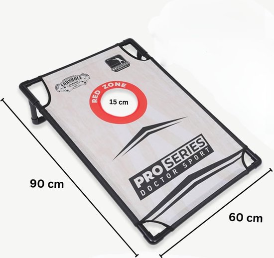 DOCTOR SPORT Pro Series Cornhole - 2 Planches 90x60 Cm - 8 Sacs 400 G - Sac Transport - Rouge/Bleu
