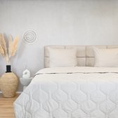 HappyBed All year dekbed enkel 200x200 - Tweepersoonsdekbed - Wasbaar dekbed zonder overtrek - Bedrukt dekbed zonder hoes - Hoesloos Dekbed met Print - Microvezel - Taupe
