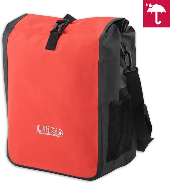 Lynx Single Pannier Bag Pakaftas / Fietstas Zwart / Rood 21 L - Tarpaulin van Lynx. — afbeelding 2