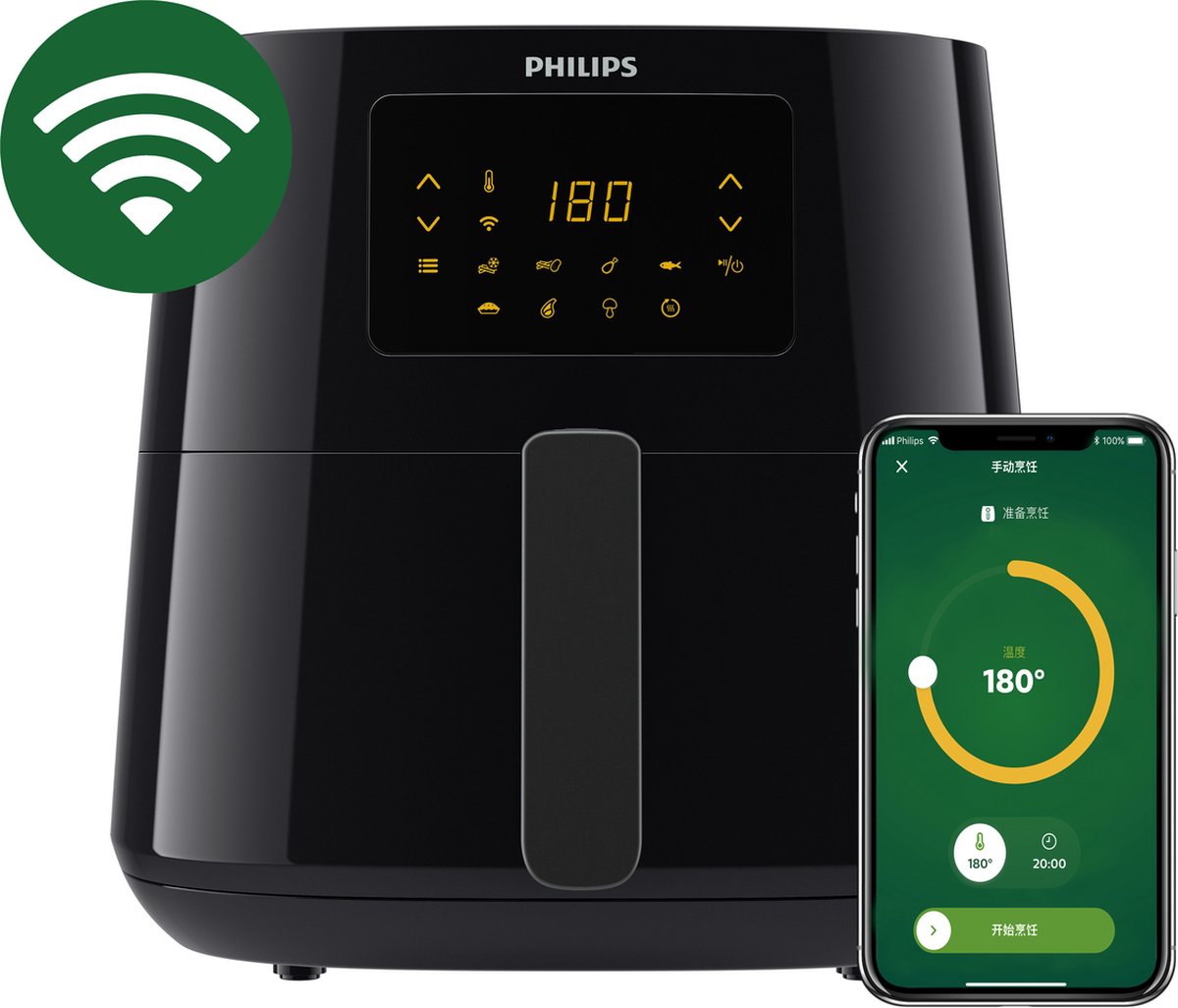 Philips Essential Connected 5000 Series - HD9280/70 - 6,2 liter (XL) - Rapid Air-technologie - 7 ingestelde programma's - Quickclean - Philips - €109,00