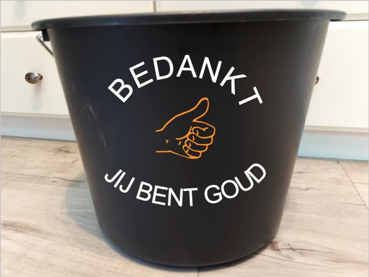 Goedkoopste Bedrukte emmer Bedankt jij bent goud, Bedrukte emmer, Emmer met tekst, Emmer, Dank je wel, Bedankt jij bent goud, Cadeau