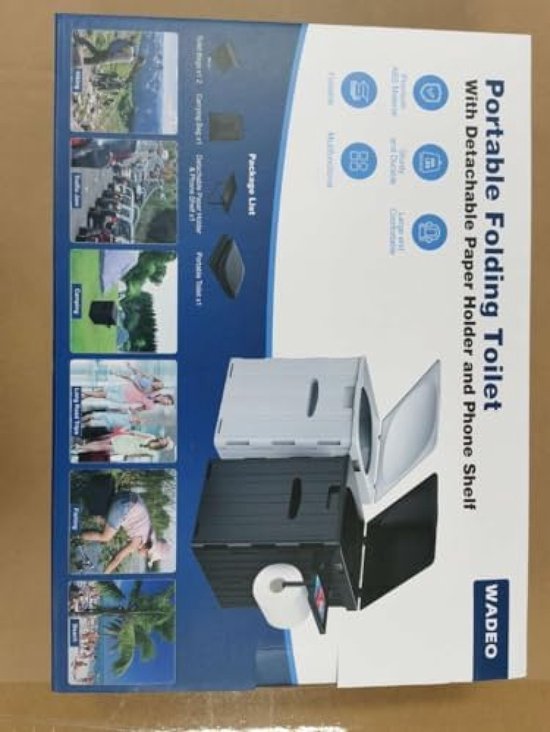 Campingtoilet - Draagbaartoilet - Noodtoilet / Wc - Voor Camping En Outdoor Grijs