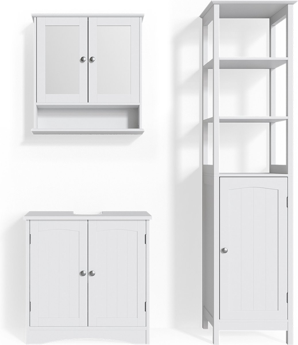 Vicco Badkamermeubel set Bianco, Wit, 3-delig