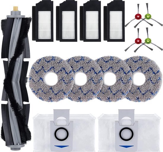 Foto: 15 stuks accessoireset voor ecovacs deebot x1 omni x1 turbo x1 plus stofzuigerrobot hoofdborstel zijborstel filter bodemzak voor stofzuiger borstel wisdoek reserveonderdelen