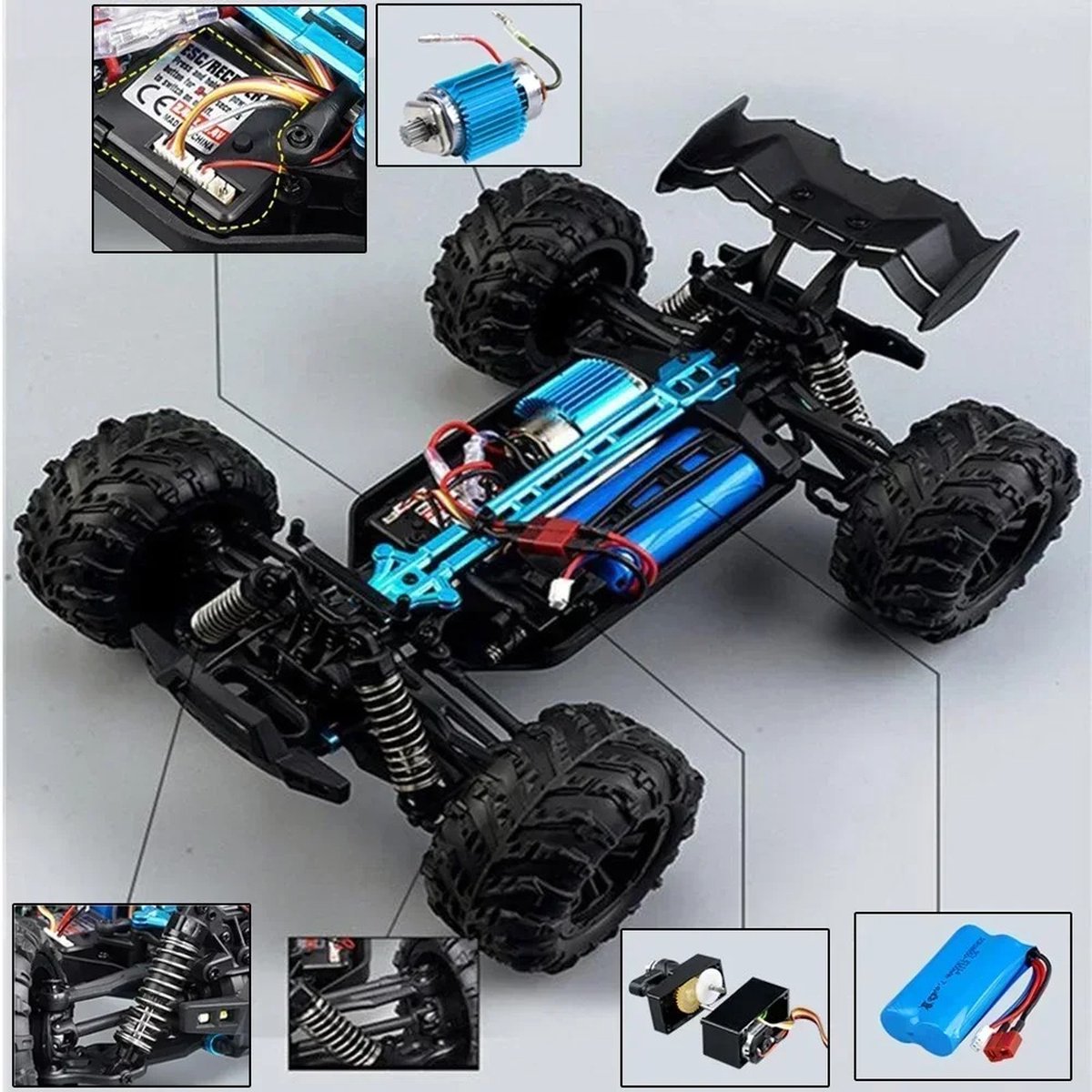 Op afstand bestuurbare auto, 4WD 1:16 RC Car 60 km/u hoge snelheid