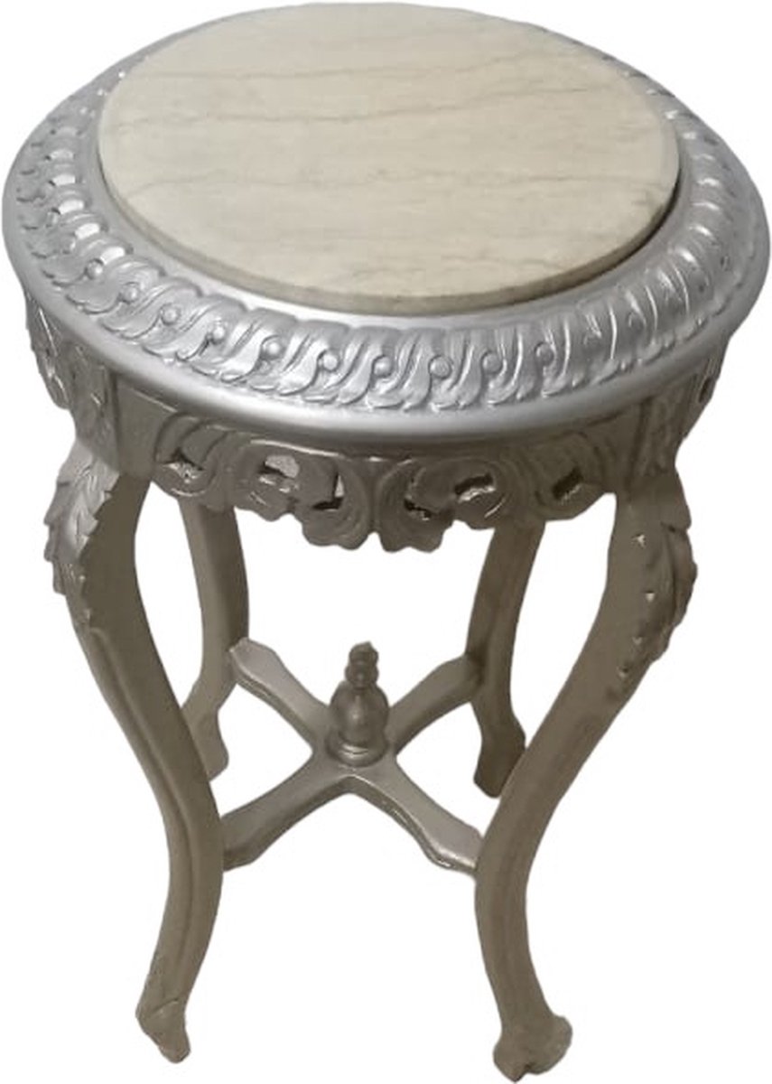 Barok rond bijzettafeltje zilver