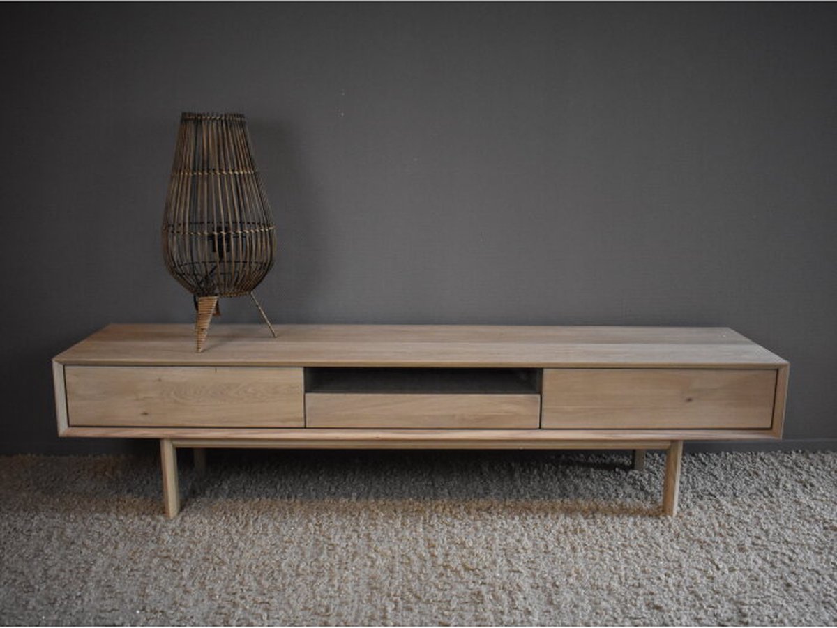 BY-OLAF Tv-meubel Mila massief eiken 180 cm - Naturel | BY-OLAF