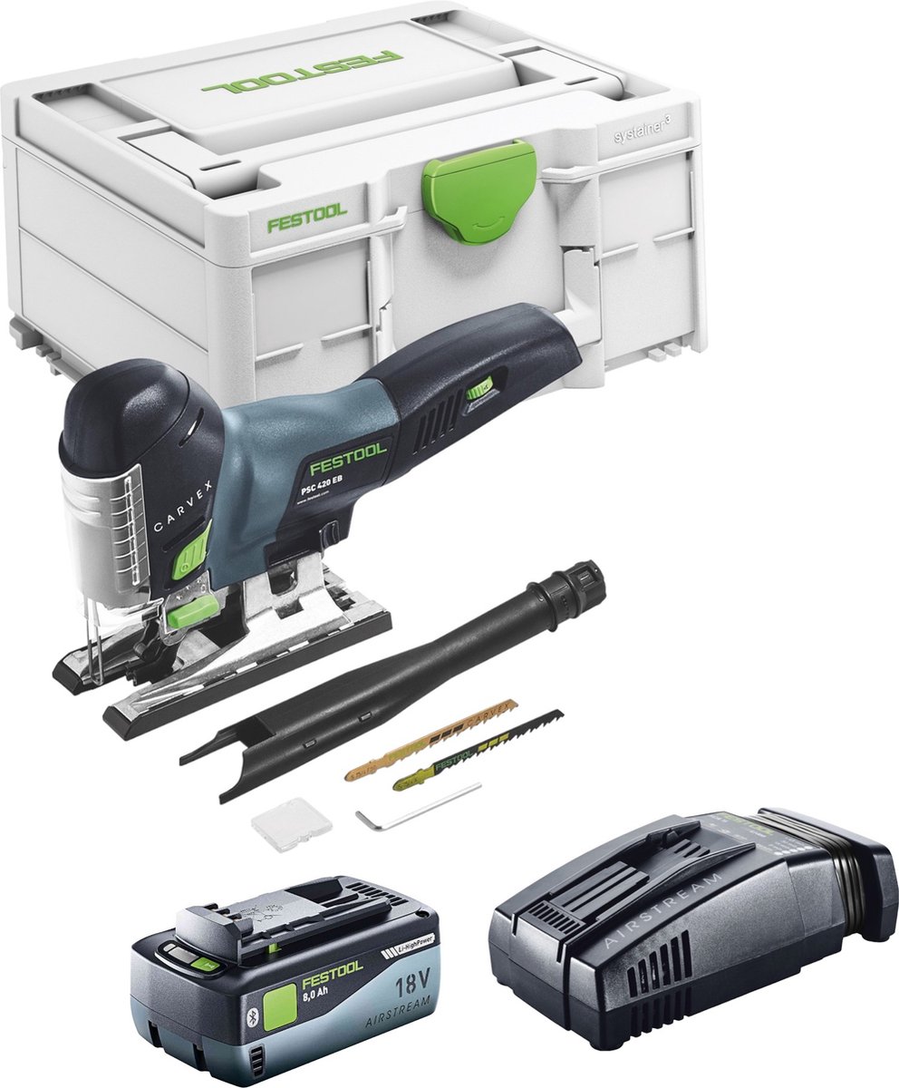 Festool CARVEX PSC 420 Basic accu-pendeldecoupeerzaag 18 V 120 mm borstelloos + 1x accu 8.0 Ah + snellader + Systainer