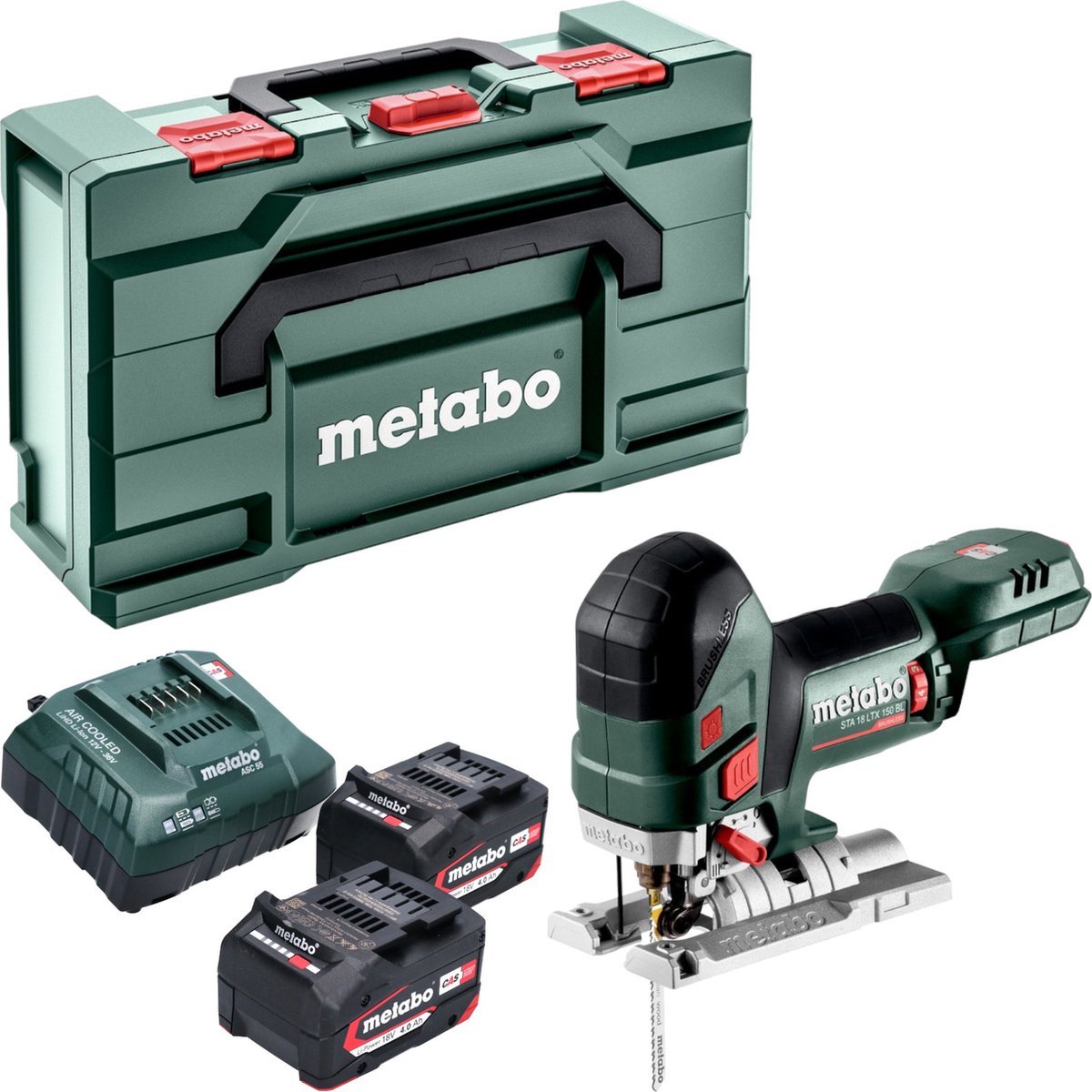 Metabo STA 18 LTX 150 BL accu-decoupeerzaag 18 V 150 mm borstelloos + 2x accu 4,0 Ah + oplader + Metabox