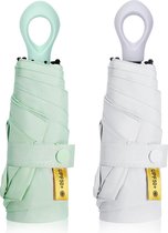 Bol.com 2 stuks compacte paraplu stormbestendig opvouwbare reisparaplu mini 6 ribben kleine zakparaplu winddicht uv-bescherming ... aanbieding