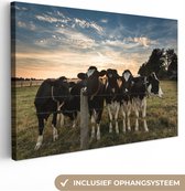 Toile Peinture Animaux - Vache - Vaches - 120x80 cm - Décoration murale