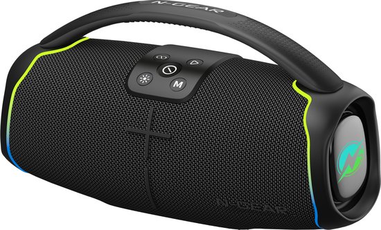 N-GEAR NRG200 Bluetooth Speaker 50W Partybox met Lichtshow IPX5 Waterdicht TWS Stereo Zwart