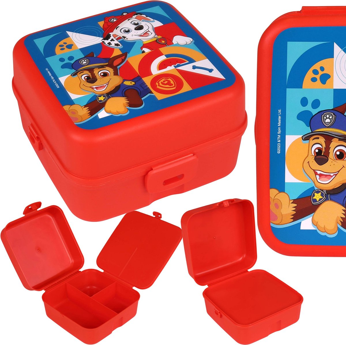 Paw Patrol Rode lunchbox met vakjes, broodtrommel