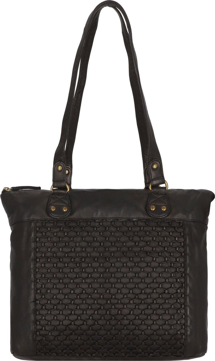 Greenland Nature Femi & Nine Leren Schoudertas 35 cm - Dames - black