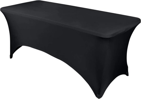 ElixPro - Premium Vouwtafel Rok Zwart 1x - 180 x 70 cm - Tafelrok- Vouw tafelhoes - Tafelhoezen voor Vouwtafels - Extra dik voor een Premium uitstraling