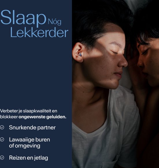 Alpine SleepDeep Oordoppen Slapen - Maximale Geluidsdemping - Perfect voor Zijslapers - 27dB SNR Oordopjes - Sleep Plugs - Slaapoordoppen Snurken - Medium Size - 1 Paar