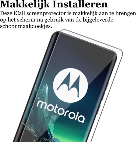 Motorola Edge 40 Neo schermprotector, helder glas, dunne randen.