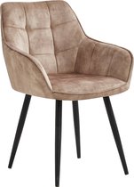 Colenis® - Oriana Eetkamerstoelen - Set Van 6 - Champagne - Adoré Velvet - Design