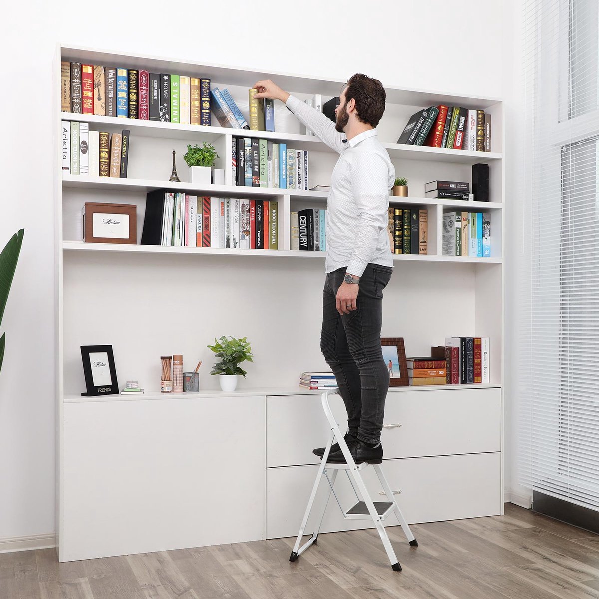 Hoppa! Ladder, 2-traps vouwladder, 150 kg belasting, 80 cm hoogte – foto 7