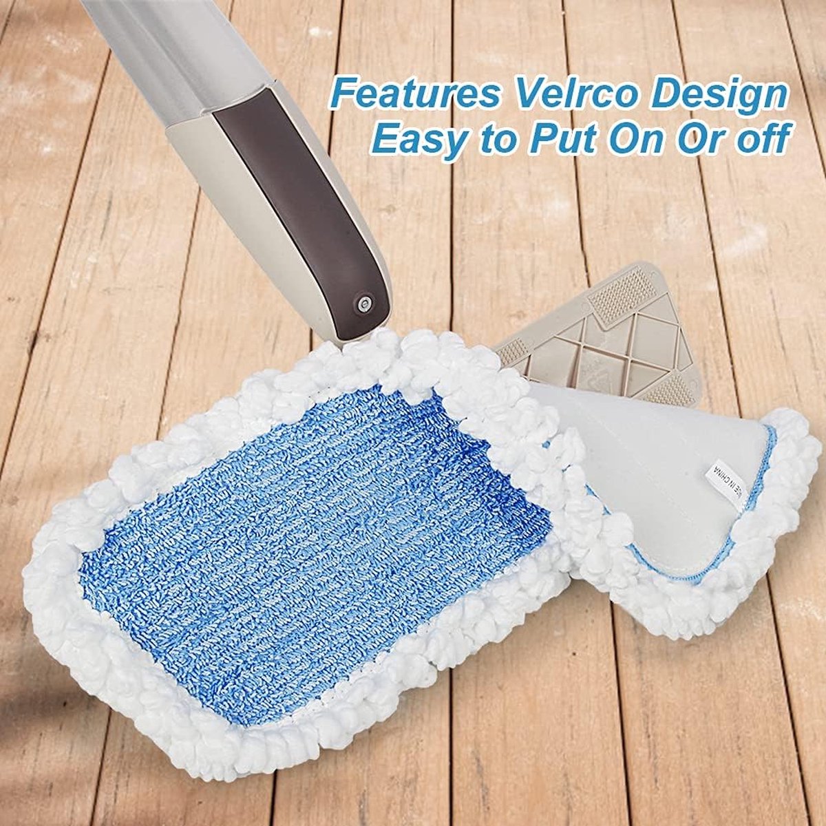 Microfiber Spray Mop Pads Vervangingskoppen Wasbare Herbruikbare Mop Vullingen voor Natte Droge Mop Vloerreiniging Compatibel met Bona Floor Care System Keuken Home Commercial Blauw 5 Pack