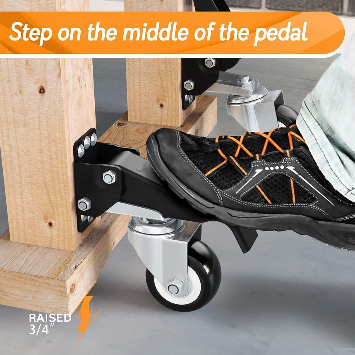 Zwenkwielenkit 300 Kg - 4 Stuks Heavy Duty Intrekbare Werkbank Wielen Met Stepdown