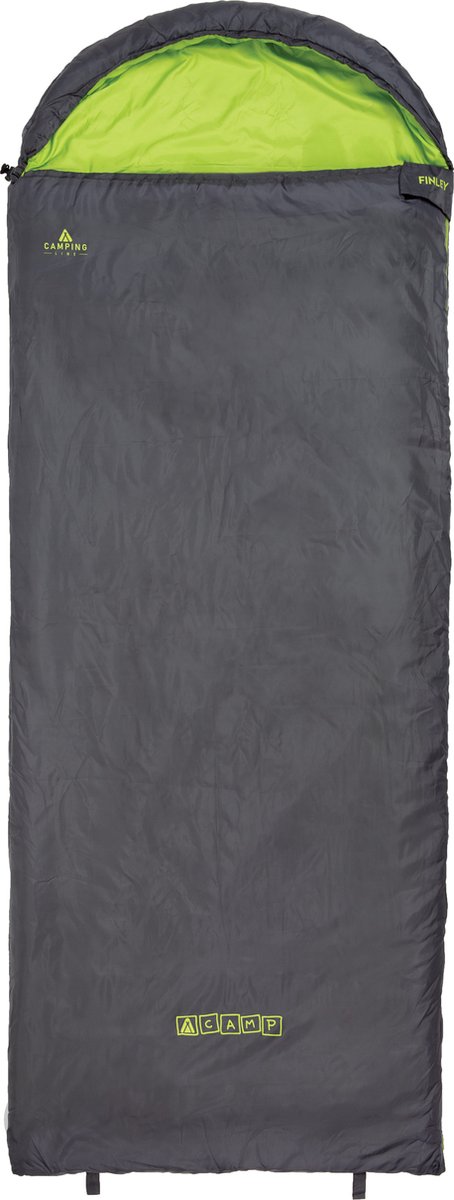 ACAMP FINLEY Lichtgewicht Deken Slaapzak met capuchon 220 x 85 cm Antraciet 850 Gram PFC-Vrij