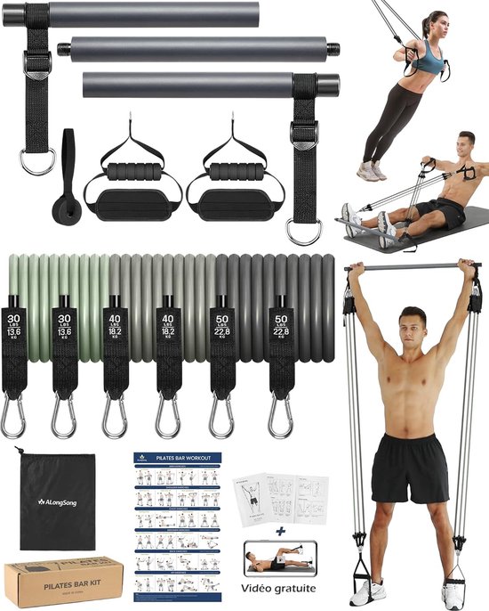 Kit Pilates Maison Avec Anneaux Et Balles - Ensemble De 4 Accessoires En PVC - Pour Renforcement, Rééducation, Post-partum - Bandes De Résistance Incluses