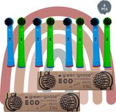green-goose® Oral B Opzetborstels voor Kinderen | 8 Stuks | Houtskool | Gemaakt van Duurzaam Materiaal
