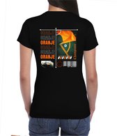 Bellatio Decorations Oranje supporter T-shirt dames - zwart - EK/WK voetbal supporter - Nederland XXL