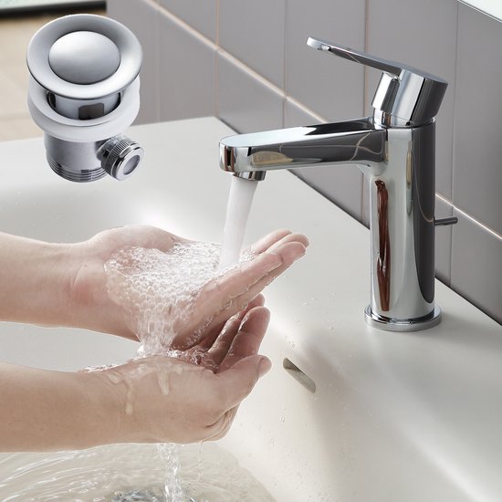 Lavabo De Salle De Bain Robinet D'eau Chaude Et Froide Conception De Crédence En Cuivre