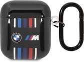 BMW M-Line Colored Lines AirPods Case - Geschikt voor Apple Airpods 1 & 2 - Zwart