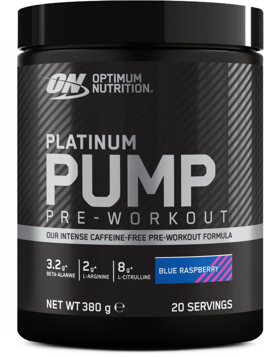 Goedkoopste Optimum Nutrition Platinum Pump Pre Workout - Blue Raspberry - 380 gram (20 Servings