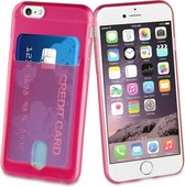 Muvit, Silicone hoesje Geschikt voor Apple iPhone 6 / 6S / 7 / 8 PassPass met kaarthouder, Roze