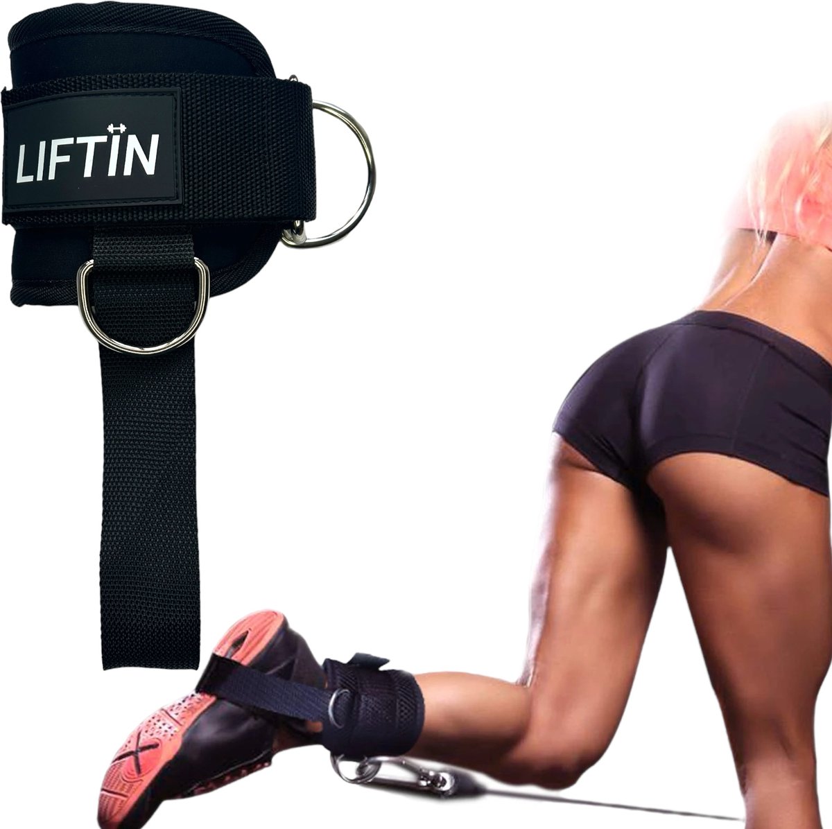 LIFTIN - Ankle Strap - Ankle Straps Fitness - Fitness Strap - Zwart