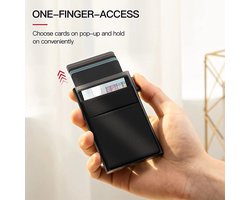Rfid Creditcard Houder Mannen Dunne Slanke Mini Minimalistische Portefeuilles Luxe Metalen Bank Id Cardholer Case Portemonnee Voor Mannen Carteras Keuze-Zwart