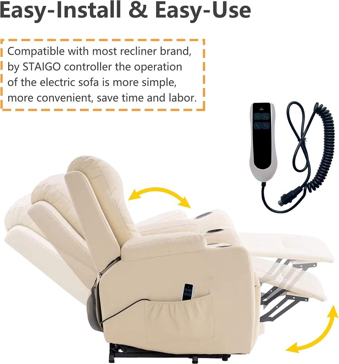 STAIGO 4 Knop 5 Pin Fauteuil Controller Afstandsbediening Handbediening Handset Vervangende Schakelaar Onderdelen voor Power Fauteuil Elektrische Lift Stoel Massage