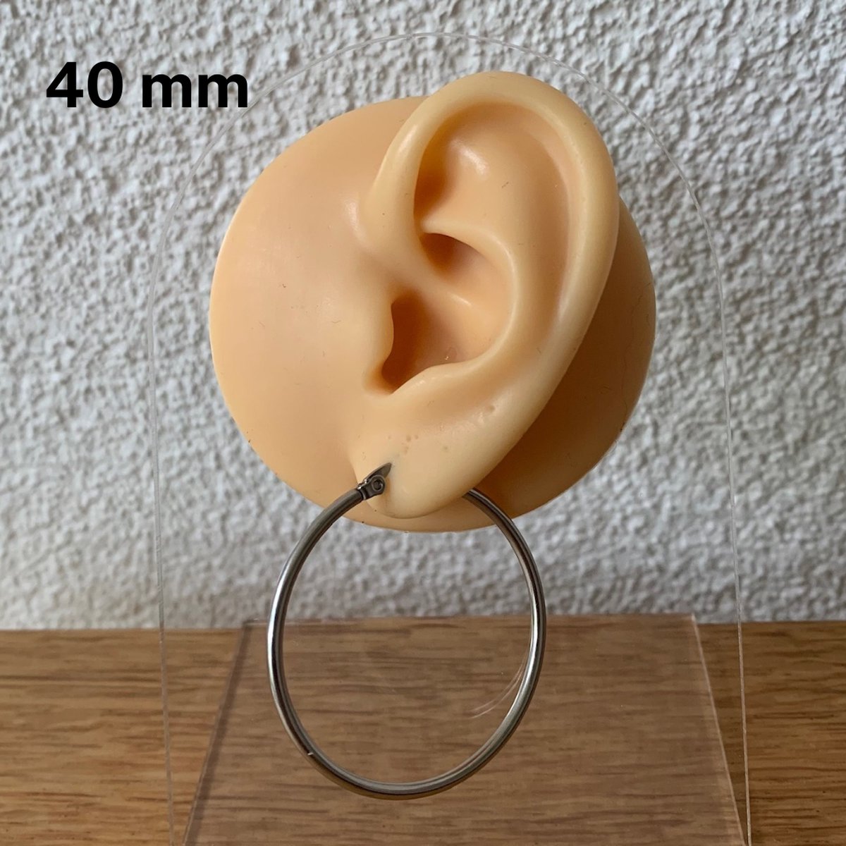 Oorringen - oorbellen - hoops - hoepels - staal - zilverkleurig - 40 mm - hypoallergeen