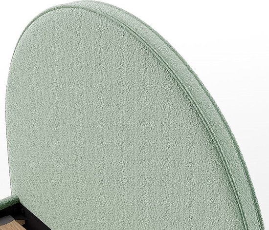 Lit rembourré Maeva 140x200cm - tissu bouclé vert - Vipack - Lits doubles rembourrés - Vert - Textile - Lits doubles rembourrés