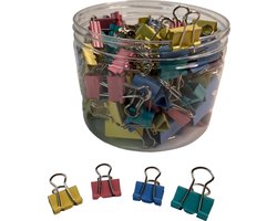 MGM Trading - set van 150 metalen bindclips in kleine, middelgrote en grote maten, verschillende kleuren, ideaal voor thuis, keuken, werk, school, leraarcadeau, papier, documenten en mappen