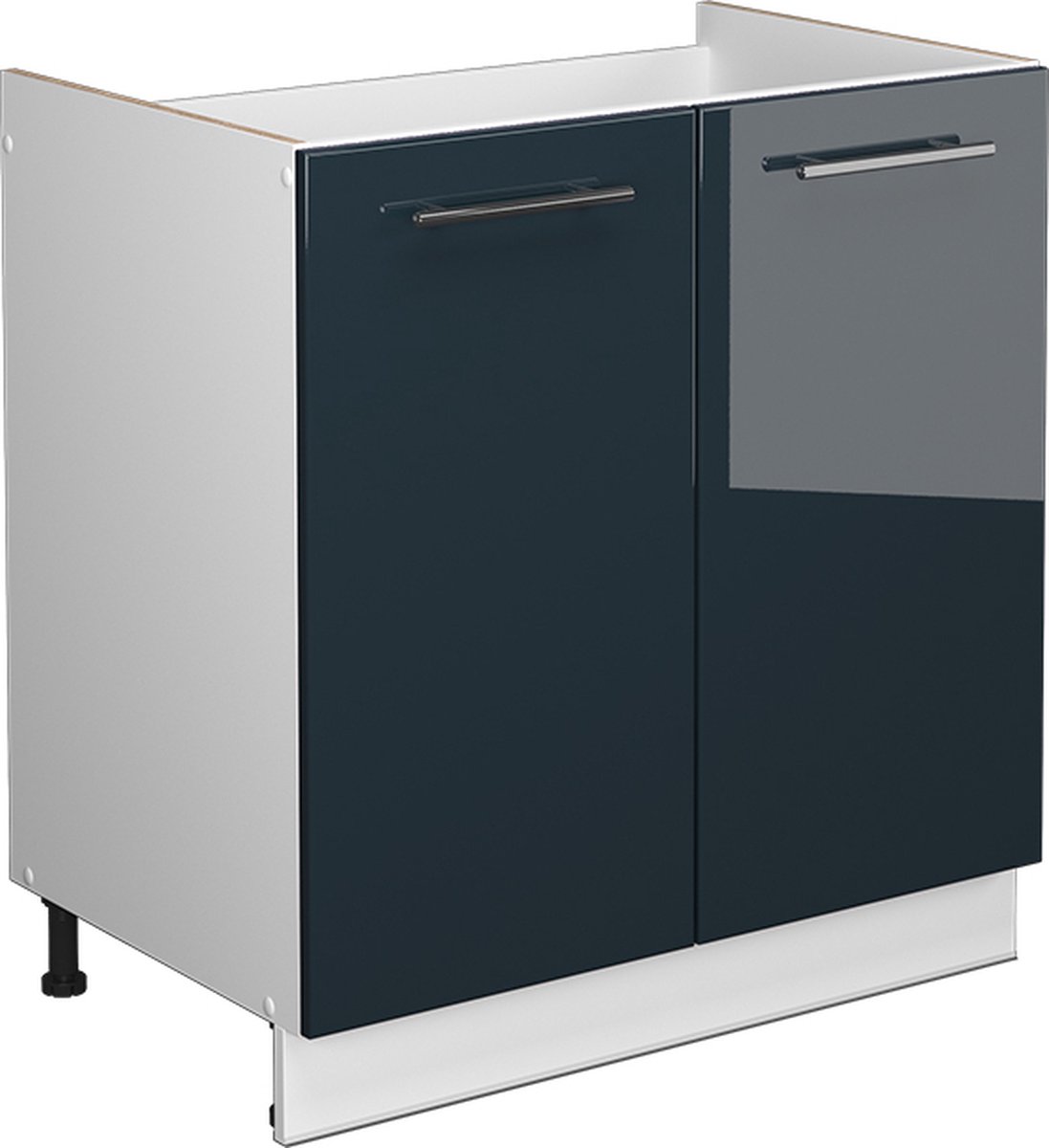 Vicco Fame-Line Keukenkasten – 80 cm, WB Antraciet Donkerblauw hoogglans Donkerblauw hoogglans/Wit