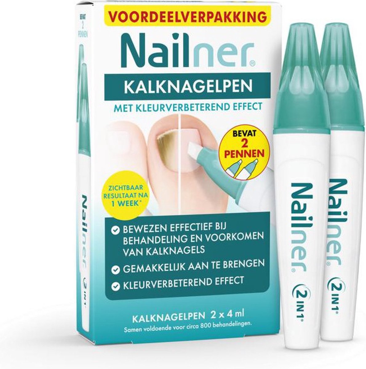 Goedkoopste Nailner Kalknagelpen met kleurverbeterend effect - Kalknagelbehandeling voor Kalk en Schimmelnagel, Medische hulpmiddelen om Kalknagels te behandelen en voorkomen, effect binnen 1 week, eenvoudig zonder te vijlen, voor dagelijks gebruik