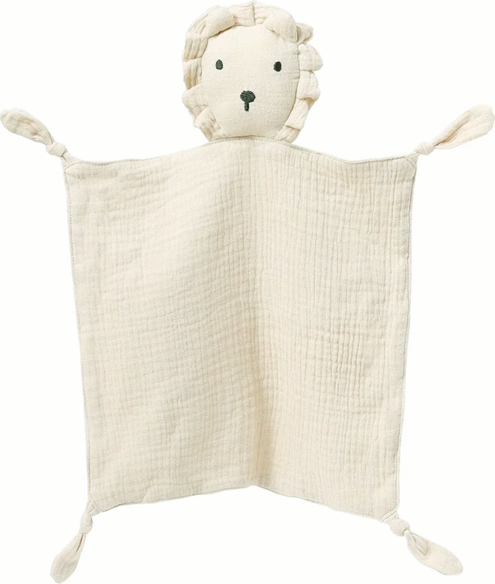 Goedkoopste Knuffeldoekje Leeuw - Crème - Katoen - Hydrofiel - Baby - Speendoekje - Tutdoekje
