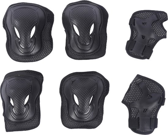 Endless EL1028 Beschermerset Volwassenen – Knie-, Elleboog- & Polsbeschermers – Verstelbare Skate Bescherming – ABS & Nylon Protectie Set voor Skaten, Fietsen & Skateboard – Veilig & Comfortabel – Zwart