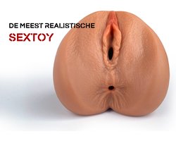 Aii 3D Realistisch Masturbator + Opbergtas - Masturbator voor man - Pocket Pussy - Sex toys voor mannen - Licht Getint